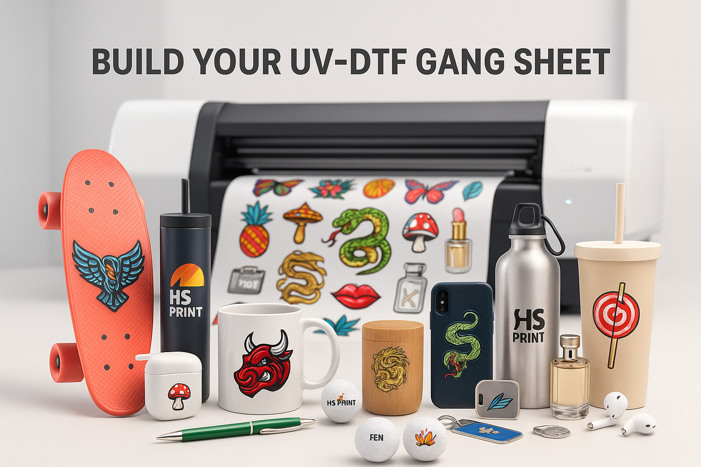UV-DTF Sticker Gang Sheet Builder | Custom UV-DTF Printing (11" Wide)